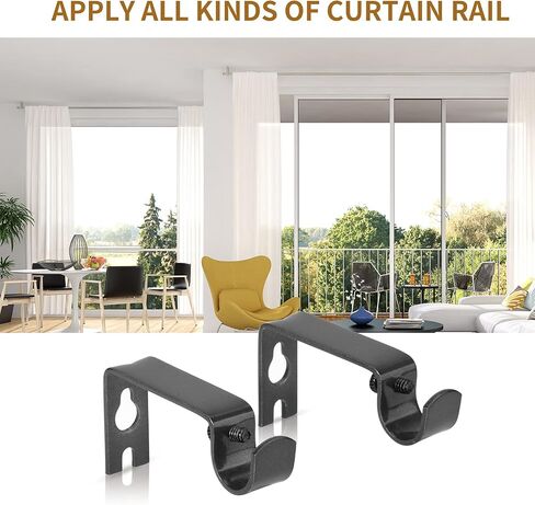 Curtain Rod Wall Bracket Set of 2 Pack Antique Black - for 1/2 inch to 5/8 inch Diameter Single Rods in Saudi Arabia