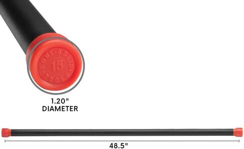 Body-Solid Rubber Padded Weighted Bar - Stretching Weight Exercise Bars for Physical Therapy, Body Toning, Aerobics, Yoga, Pilates in Kuwait