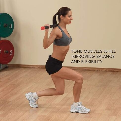 Body-Solid Rubber Padded Weighted Bar - Stretching Weight Exercise Bars for Physical Therapy, Body Toning, Aerobics, Yoga, Pilates in Kuwait