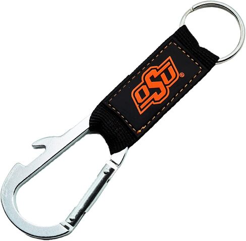 مجموعة Pro Specialities Group Oklahoma State Cowboys Keychain Carabiner Wordmark باللون الأسود in Saudi Arabia