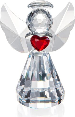 HDCRYSTALGIFTS كريستال جارديان الملاك تمثال فن الزجاج تماثيل الملاك هدايا للنساء طاولة المنزل وزن الورق الديكور زخرفة تحصيل، واضح in Kuwait