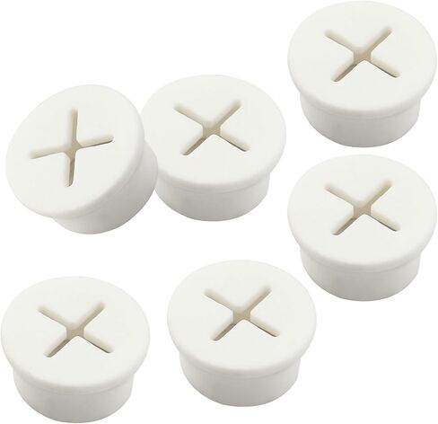 12pcs 3/4 Inch (20mm) Rubber Desk Grommet, Flexible Desk Hole Cover Plug Wire Management Cable Cord Pass Through for Office Home Equipment (White) in Kuwait