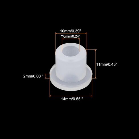 MECCANIXITY 20Pcs T Shape Rubber Grommet Mount Dia 10mm ID 6mm H 11mm Transparent Seal Protection Cable Grommets Flexible for Cable Pipe in Saudi Arabia