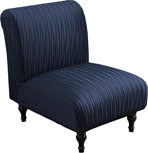 Armless Accent Chair Cover Slipcover, Slipper Chair Stretch Spandex Removable for Armless Chair Furniture Protector for Living Dining Room Hotel (Navy) in Saudi Arabia