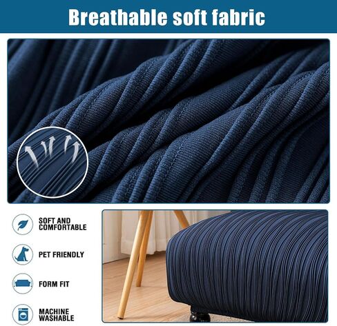 Armless Accent Chair Cover Slipcover, Slipper Chair Stretch Spandex Removable for Armless Chair Furniture Protector for Living Dining Room Hotel (Navy) in Saudi Arabia