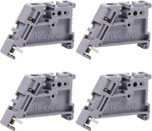 Fielect EW-35 DIN كتل طرفية للسكك الحديدية DIN حامل للسكك الحديدية من البلاستيك DIN للسكك الحديدية كتلة طرفية لحامل الصمامات، 25 قطعة رمادي in Kuwait