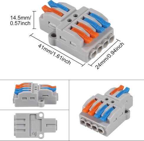 30Pcs Lever Wire Connectors,Screw Terminals Quick Wiring Cable Connector Push in Conductor Quick Wiring Terminal Connectors (2 in 4 Out) in Saudi Arabia