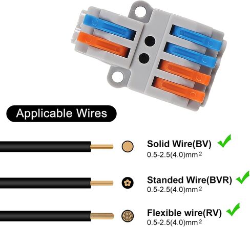 30Pcs Lever Wire Connectors,Screw Terminals Quick Wiring Cable Connector Push in Conductor Quick Wiring Terminal Connectors (2 in 4 Out) in Saudi Arabia
