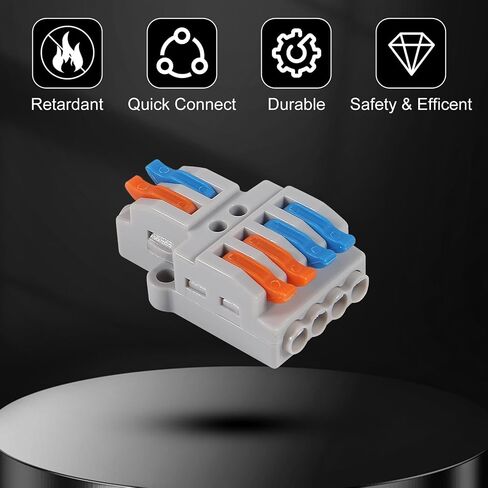 30Pcs Lever Wire Connectors,Screw Terminals Quick Wiring Cable Connector Push in Conductor Quick Wiring Terminal Connectors (2 in 4 Out) in Saudi Arabia