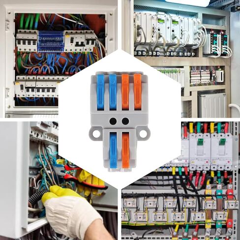 30Pcs Lever Wire Connectors,Screw Terminals Quick Wiring Cable Connector Push in Conductor Quick Wiring Terminal Connectors (2 in 4 Out) in Saudi Arabia