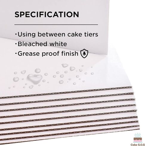 14"x19" Rectangle, Half Sheet Waxed Greaseproof Finish, Sturdy Corrugated Cake Board Cakeboard, Pack of 6 in Saudi Arabia