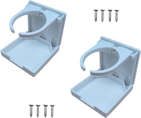 Brocraft Adjustable Folding Drink Holder with Screws/Adjustable Cup Holder for Marine/Boat/Caravan/Car (White) in Saudi Arabia