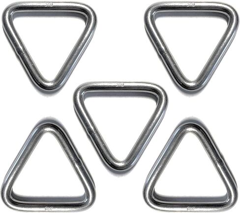 US STAINLESS 5 Pieces Stainless Steel 316 Triangle Ring Welded 3/16" x 1 3/16" ID (5mm x 30mm ID) Marine Grade Loop in Saudi Arabia