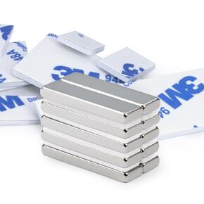 Small Rectangular Magnets (2024 New) 1"x0.25"x0.1"Magnetic Strips with Adhesive Backing,Neodymium Bar Magnets Heavy Duty,Powerful Rare Earth Magnets for Crafts, DIY, Kitchen, Office, Storage - 10 Pack