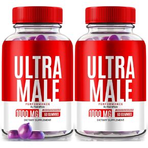 (2 Pack) Ultra Male Gummies, Ultra Male 1000 MG Gummy, Ultra Male Vitamin Gummies, All Natural Supplement to Boost Daily Performance and Overall Health, Official UltraMale Reviews (120 Gummies)