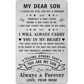 LGQDYMZ Gift for Son - Son Wallet Card Gift - Son Birthday Easter Graduation Gifts for Teen Teenage Boys