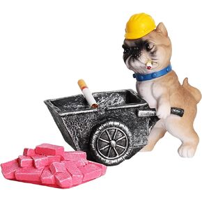 منفضة سجائر مضحكة مع غطاء، حامل رماد لسجائر المدخنين، منافض سجائر مزخرفة بتصميم كلب عامل، هدية تزيين سطح المكتب للمكتب المنزلي (الكلب) in Kuwait