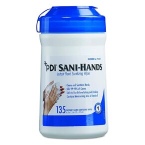 PDI SaniHands ALC Antimicrobial Alcohol Gel Hand Wipe, 135 Per Canister