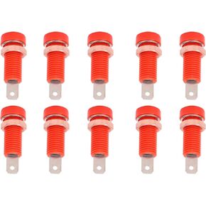10PCS 4mm Banana Jack Socket Female, Connector Panel for Electronic Instrument (Red)