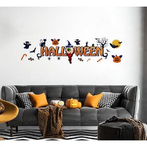 AMAZING WALL Halloween Ghost Bat Spider Cat Wall Decal Decoration Self-Adhesive Removable DIY Window Sticker Wall Art