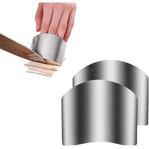 2 Pcs Finger Guards for Cutting, Kitchen Tool Stainless Steel Finger Protectors Finger Guard Avoid Hurting When Slicing and Dicing(2pcs)