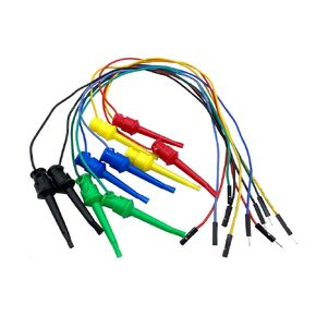 5 Pairs Test Hook Clips to Breadboard Male Female Jumper Wires,Flexible Silicone Test Leads for Electrical Testing