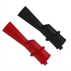 AC175 Threaded Slide-On Alligator Clip Set with Flexible Boots Compatible with Fluke TL71, TL75, TL175 and TP175 Test Leads