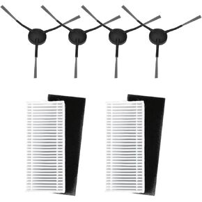 Replacement Parts for iHome Nova S1 Pro, iHRVS1PRO-3BLK, iHRVS1-3BLKS, iHRV9-BLKS Robotic Vacuum Cleaner, 4 Side Brush 2 Filter