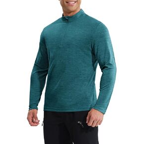 Haimont Men's UPF 50+ Sun Protection Shirts 1/4 Zip Long Sleeve Lightweight Quick Dry Fishing Hiking Workout Pullover T-Shirt