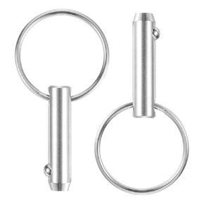 uxcell 2Pcs 8mmx21mm Quick Release Pins, 316 Stainless Steel Marine Hardware for Marine Mountain Seat, Ship Outfitting, Shipbuilding, Silver