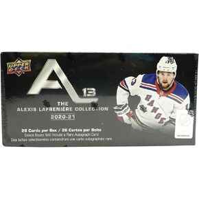 مجموعة NHL Alexis Lafreniere Authentic 2020-21 Upper Deck Collection الكاملة المكونة من 26 بطاقة من المصنع