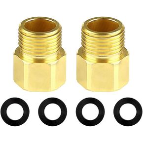 KWODE 1/2" NPT Male to 1/2" NPT Female Faucet Adapter Brass Pipe Fitting Reducer Adapter, Sold in Pairs