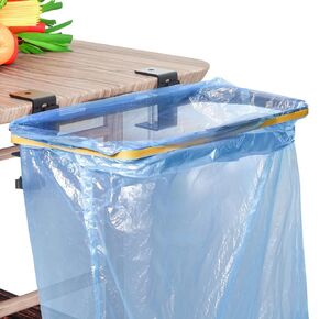 Trash Bag Holder, Over The Cabinet Trash Bag Holder for Kitchen, Stainless Steel Under Sink Bag Holder, Garbage Bag Holder for Kitchen, Cabinet, Camping, Picnics (without Garbage Bag)