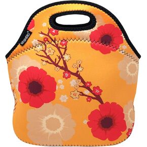 Wrapables Insulated Neoprene Lunch Bag, Cute Kitty