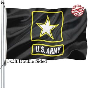 US Army Flag 3x5 Outdoor Double Sided- Heavy Duty United States Army Military Flags -American Black Star Army Flags Banner with 2 Brass Grommets 4 Rows Stitched