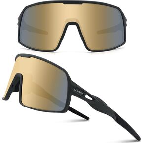 Ukoly Polarized Baseball Sunglasses for Youth Men Women,Running Cycling outdoor Sports (Gold)