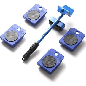 Furniture Moving Dolly 4 Wheels, Furniture Sliders with Wheels, Furniture Lifters for Heavy Furniture, 330lbs Load Capacity Furniture Lift Mover Tool Set to Move Sofa Bed Table Appliance Blue