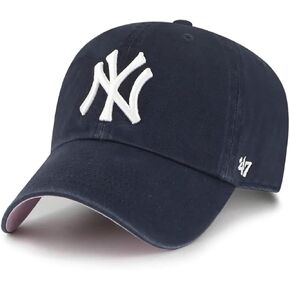 47 New York Yankees Primary Logo Ballpark Clean Up Dad Hat Baseball Cap (Navy Red)