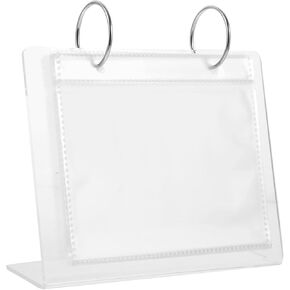 Kichvoe Desktop Flip Photo Album, 5inch Acrylic Flip Picture Frame Clear Acrylic Photo Collection Scrapbook Album Holder Desktop Family Photo Display