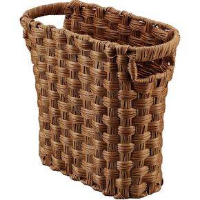 Wicker Waste Basket, Wicker Trash Can with Built-in Handles, Multifunctional Mini Wicker Basket for Home and Office, Compact Design and Durable Construction with Fine Artisanal Craftsmanship