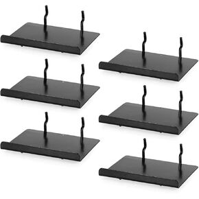 Kokone Pegboard Shelves 6 Pack Medium Pegboard Shelf for Garage Sturdy Iron Pegboard Accessories for Storing or Displaying Versatile Pegboard Wall Organizer for Workbench,Craft Room,Home,Office,Black