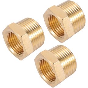 Brass Pipe Fitting,3/4 Inch NPT Male to 1/2 Inch NPT Female Brass Pipe Hose Tube Fitting Hex Head Bushing Adapter Convert (3, 1/2 NPT female x 3/4 NPT male)