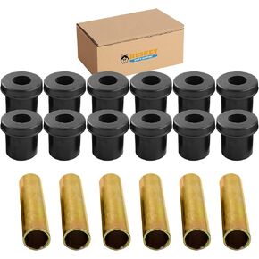Huskey EZGO TXT Golf Cart Rear Leaf Spring Bushing Kit With 6X Sleeves and 12X Bushings Made of Long Lasting Rubber For 1996-Up. Replaces OEM Sleeve Part No#: 70289G02 and Bushing Part No#: 70291G0