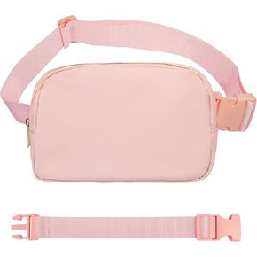 VOROLO Waist Pack for Running Fanny Pack for Women and Men Crossbody Belt Bag Bum Bag with Adjustable Strap for Sports Light Pink with rope