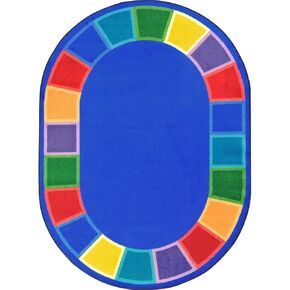 Joy Carpets Color Tones Area Rug in Color Multi, 7'8" x 10'9" Oval