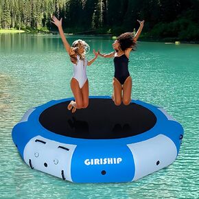 Inflatable Water Trampoline 10/12/15FT Lake Trampoline for Water Inflatable Trampoline Water Trampoline for Lake Floating Trampoline with Electric Pump and Rope Ladder