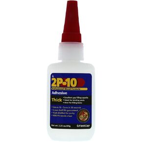 FastCap 2P-10 - Thick – Industrial Strength Heavy-Duty Super Glue - CA (Cyanoacrylate Adhesive) - 2.25 oz/64g. Perfect Gap Filling Projects. 2-Part Adhesive. Activator Sold Separately (3-Bottles)