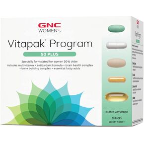 GNC Ultra Mega Women's 50 Plus Vitapak Program | Full Nutrient System Designed for Women Over 50 | Supports Bone, Eye, and Brain Health | 30 Packs