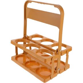 Kichvoe Drink Carrier with Handle, Foldable Plastic Beverage Carrier 6 Cups Reusable Beer Bottle Drink Carriers Holder for Deliverys Catering Restaurant Pink