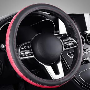 Coverado Steering Wheel Cover, Stylish PU Leather Car Steering Wheel Protector, 15 Inch Universal Fit for Most Car SUV Truck, Blue
